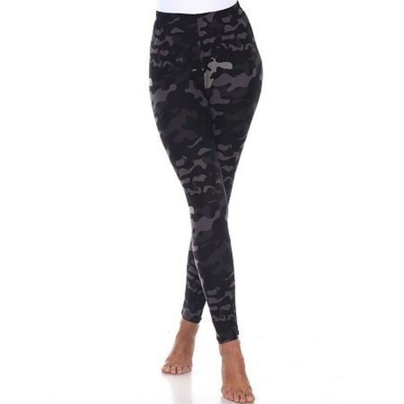 210-320 Super Soft MIDI-Rise Printed Leggings for Womens, Black Army Size OS - Picture 1 of 3